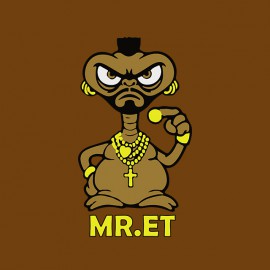 tee shirt E.T l'extra terresrtre parodie mister T marron