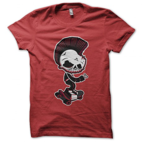 tee shirt Skater skull red