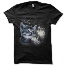 tee shirt Space cat black