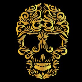 tee shirt ornamental skull black