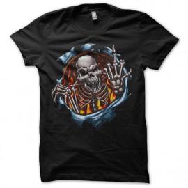 tee shirt skeleton black