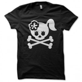 tee shirt lady skull black