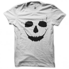 tee shirt crack skull blanc