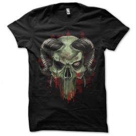 tee shirt horned skull tattoo noir