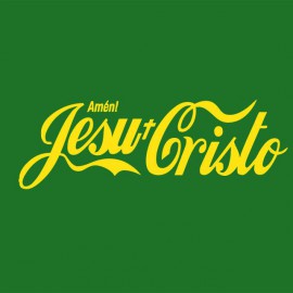 Tee shirt Jesu-Christo jaune/vert bouteille