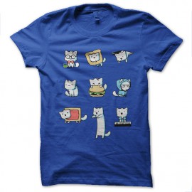 tee shirt cats of the internet shirt bleu