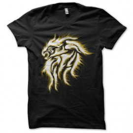 tee shirt flaming lion art noir