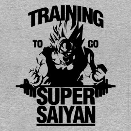tee shirt Training to go super saiyan gris