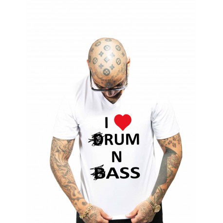 tee shirt love drum n bass blanc