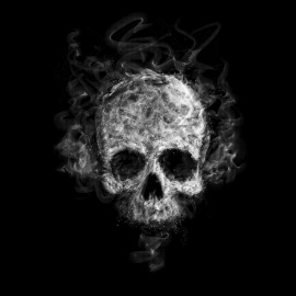 tee shirt smoke skull noir