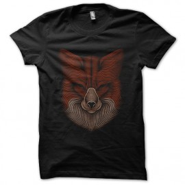 tee shirt fox design art noir