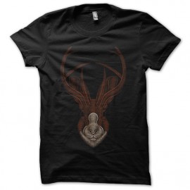 tee shirt deer design art noir