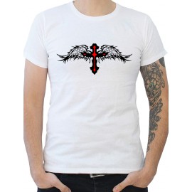 tee shirt cross design art blanc