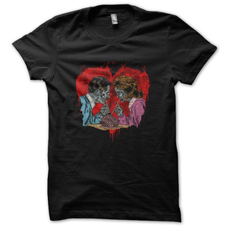tee shirt love zombie noir