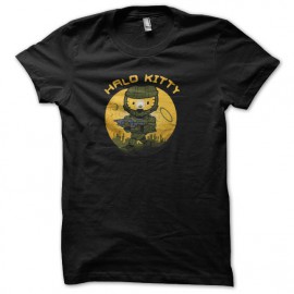 tee shirt halo kitty noir