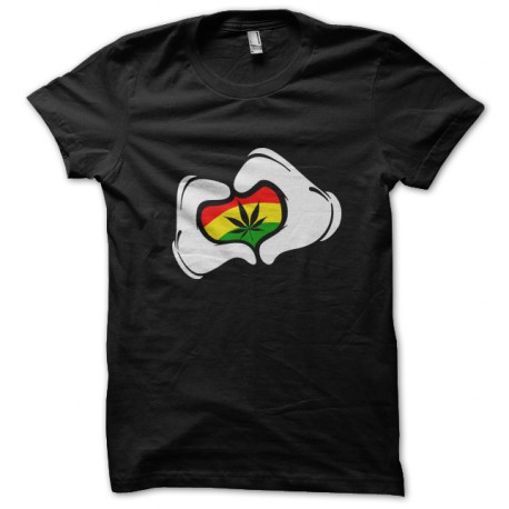tee shirt love marijuana noir