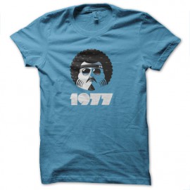 tee shirt trooper 1977 afro bleu turquoise