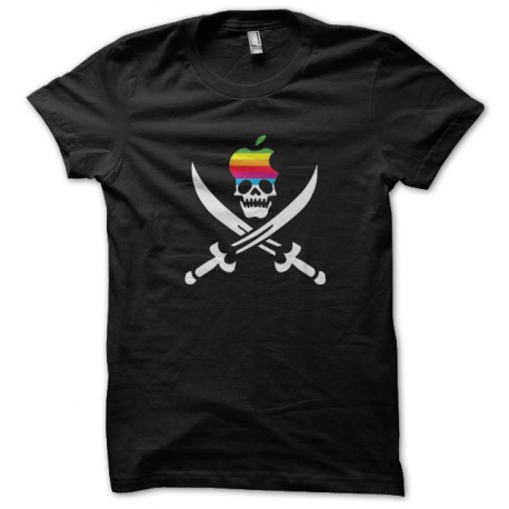 tee shirt Apple skull logo noir