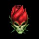 tee shirt rose skull noir