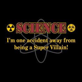 tee shirt science super villains noir