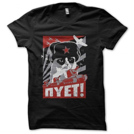 tee shirt chat communiste noir