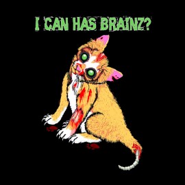 tee shirt chat zombi cerveaux