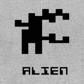 tee shirt alien symbole pixel