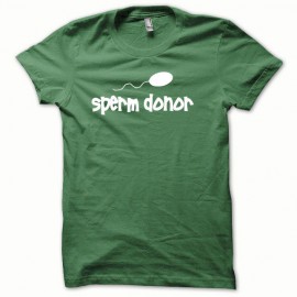 Tee shirt Sperm Donor blanc/vert bouteille