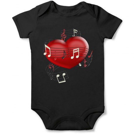 grenouillere coeur musical pour bebe