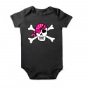 Body pirate girly pour enfant Baby Noir Courtes