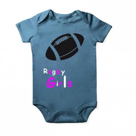 Body rugby girls pour enfant Baby Turquoise Courtes