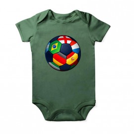Body euro football pour enfant Baby Vert Pomme Courtes