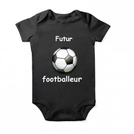grenouillère footballeur pour bébé Baby Noir Courtes