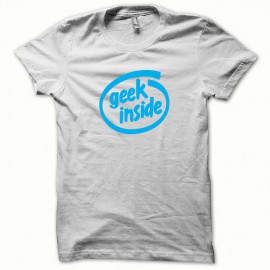 Tee shirt GEEK Inside bleu/blanc