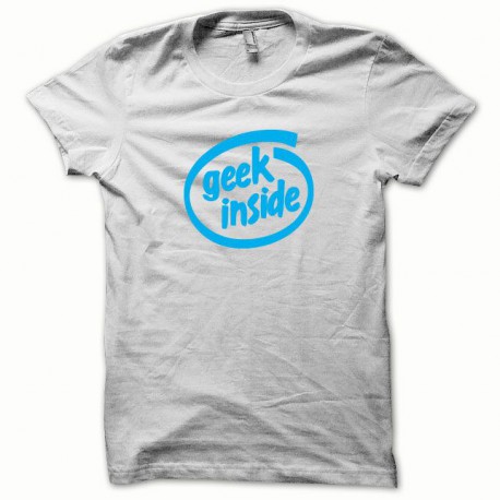 Tee shirt GEEK Inside bleu/blanc